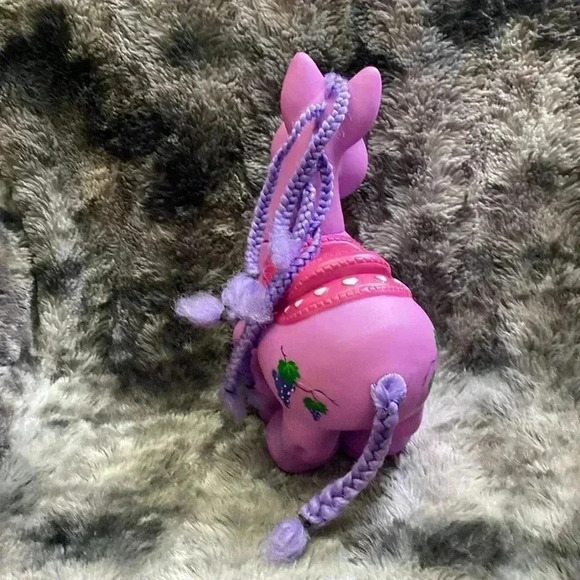 Vintage Little Pony Large Sized Purple W/ pink saddle 12" - Picture 6 of 16